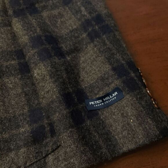 Peter Millar Crown Crafted Plaid Soft Jacket Blazer Grey Blue Men's Size 42 Long - Picture 2 of 7